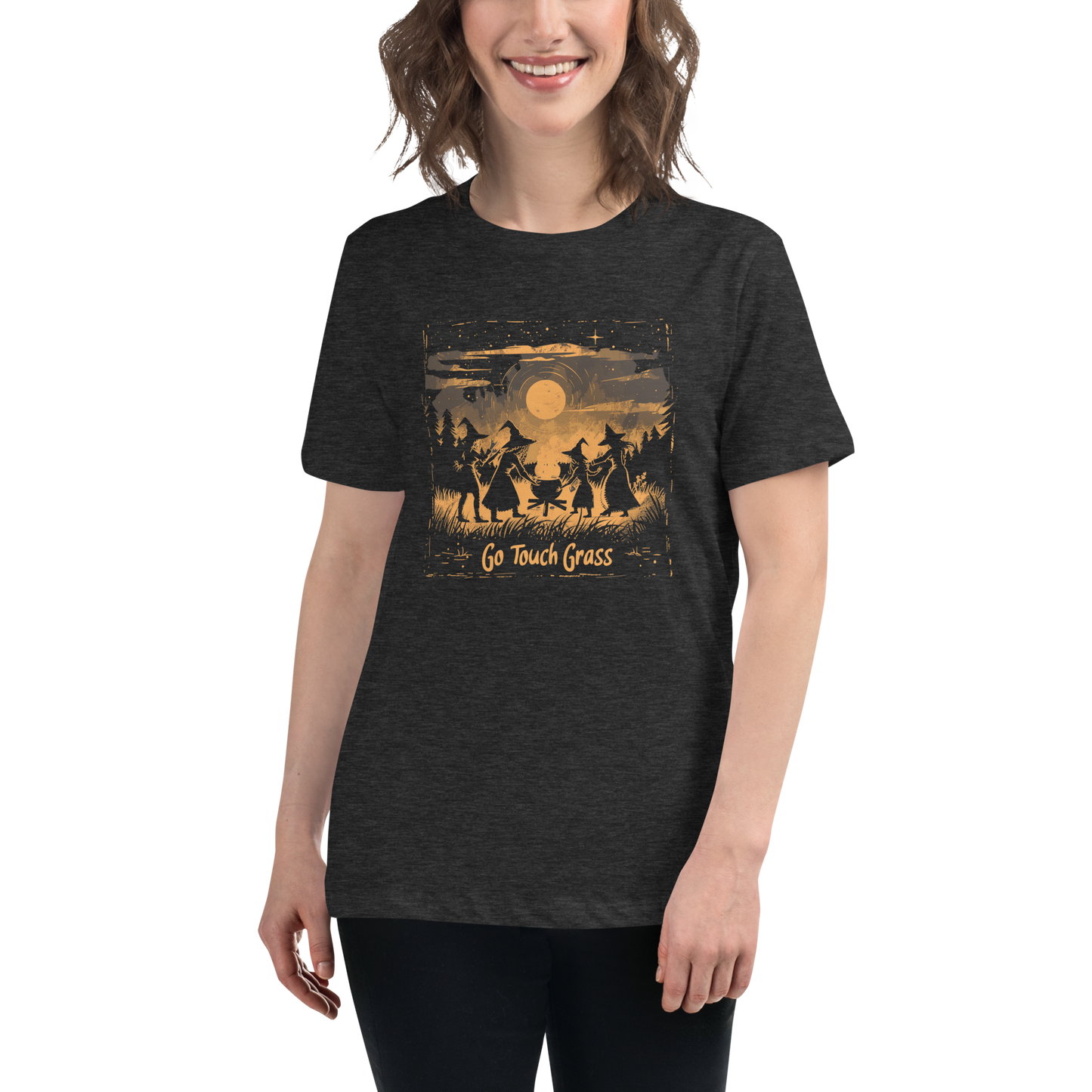 "Go Touch Grass" Women's Witch Tee